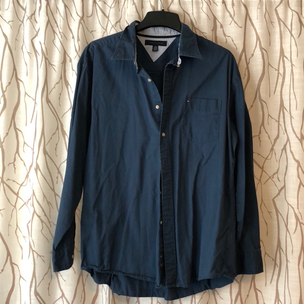 Blue button up